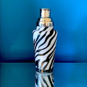 Beautiful Zebra Print Glass Martini Shaker